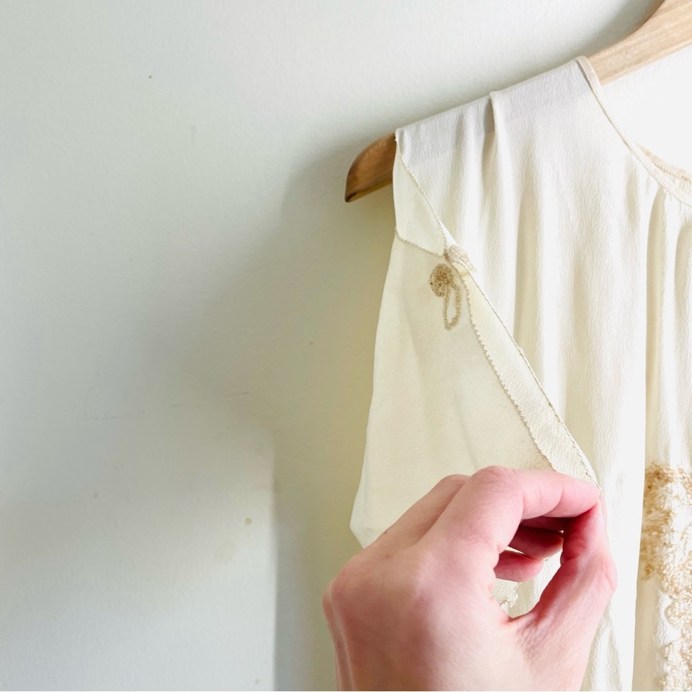 Vintage Antique 1920s Flapper Dress Handmade Flower Detail - Picture 5 of 16